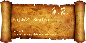 Hajdú Rubina névjegykártya