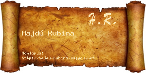 Hajdú Rubina névjegykártya